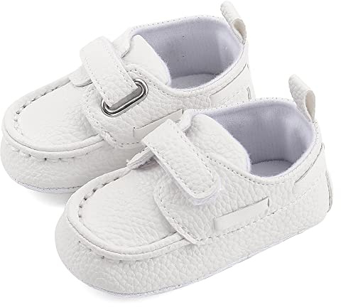 MASOCIO Mocassini Neonato Scarpe Primi Passi Bimbo Mocassino Scarpine Scarpette Eleganti Taglia 19 6-12 Mesi Bianco