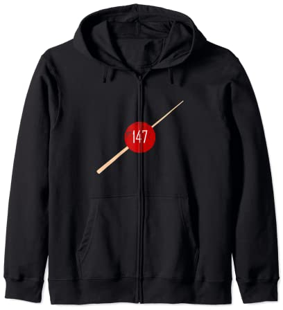147 Maximum Break Geschenk-Idee Snooker Queue Kugel Kapuzenjacke