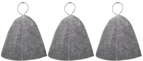 PACKOVE 3stücke Teiliges Atmungsaktiver Saunahut Dicke Filzkappe Für Damen Und Herren Für Sauna Und Wellness Bequemer Kopfschutz Für Lange Anwendungen Graue Sauna Mütze Mit Optimalem