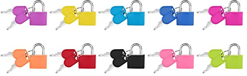 Flintronic 10PCS Mini Candado con Llave, Cerraduras de Equipaje Multicolor, Mini Cerradura de Maleta, Candado con Llaves Pequeño, Candado de Viaje para Mochila de Viaje Maleta Mochila Gimnasio