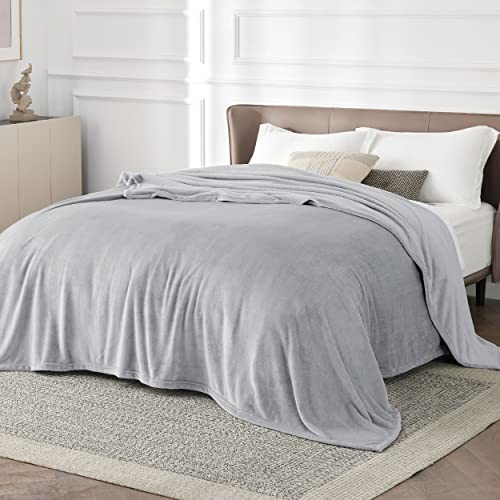 BEDSURE Kuscheldecke Flauschig Decke Fleecedecke - Wohndecke Warm Winter Weich, Sofadecke XXL, Decke Couch Blanket, Wohn- & Kuscheldecken Große 230x270cm, Sofa überwurfdecke Hellgrau