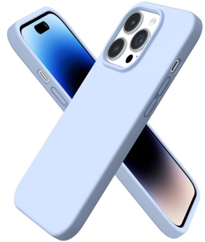 ORNARTO kompatibel mit iPhone 14 Pro Hülle 6,1 Zoll 2022, Silikon Case Ultra Dünne Voller Schutz Flüssig Silikon Handyhülle Schutz für iPhone 14 Pro 6,1 Zoll 2022 Baby blau