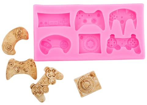 DUBENS 6 Game Controller Silicone Moulds for Chocolate, Candy, Cake Decoration, Cake Pops and Resin Casting
