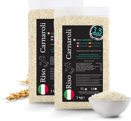Riz Carnaroli Italien 2 kg (2x1 kg) – Riz Premium pour Risotto