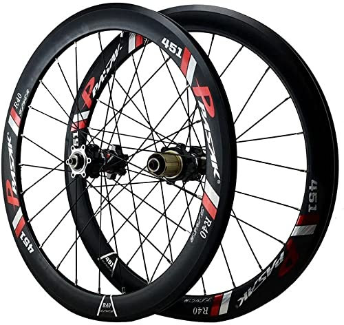 ZECHAO Bike-Radsatz 20 Zoll (406) / 22 Zoll (451) Aluminiumlegierung MTB Rim Quick Release Fahrradrad Scheibenbremse 08.05.2011/12 Geschwindigkeit Wheelset (Color : Black, Size : 22in*451)