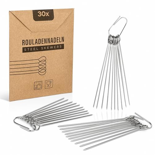 Van Henry Aghi per involtini in acciaio inox, 11 cm, per ouladen, involtini di cavolo, spiedini o cocktail, confezione da 30