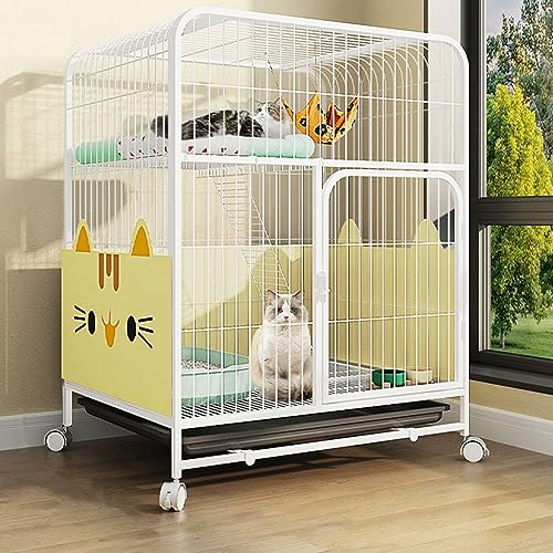 XIAOZHUANGXIONG Katzengehege Indoor mit Dach, for Kaninchen, Meerschweinchen, Welpe, Haustier Produkte Tragbarer Metalldraht Yard Zaun (Color : White, Size : Medium)