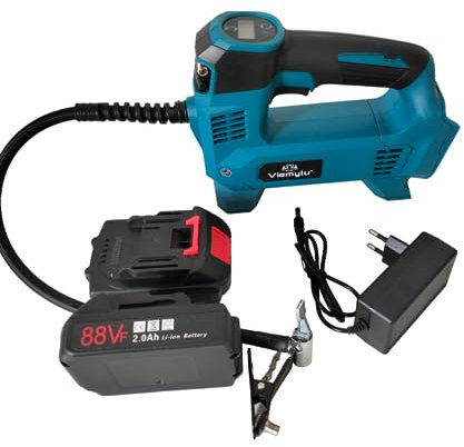 COMPRESSORE ARIA PORTATILE A BATTERIA RICARICABILE PER RUOTE AUTO MOTO BICI