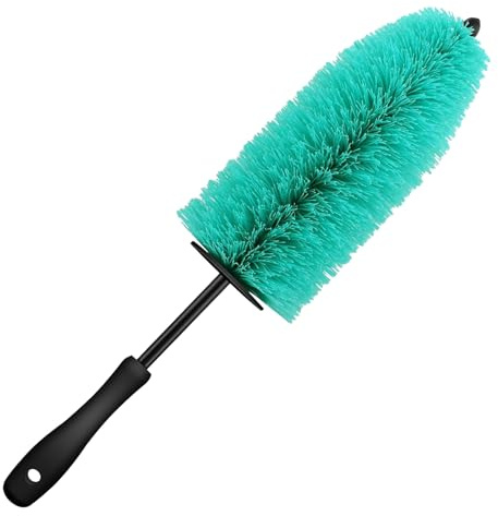 Cepillo de llanta de coche, kit de cepillo de rueda de mango largo para limpiar ruedas y neumáticos, cepillo de limpieza WheelWoolies, cepillo de detalles y cepillo de neumáticos rígido, cepillo de