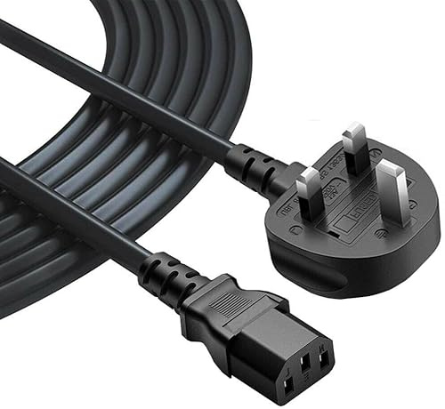 iSeventy9 10m Kettle Lead - IEC (C13) to UK Mains (3 pin) Cable - 13A (amp) – Moulded – Straight Cable Black