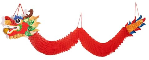 harayaa Guirlande de Dragon suspendue pour nouvel an chinois, décoration de, pendentif pour chambre à coucher, plafond, salon, fête, Longueur 2m