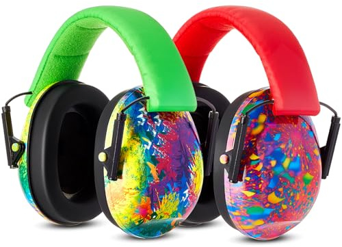 Amylove 2 Pcs Noise Cancelling Headphones for Kids Ear Protection Ear Muffs Noise Reduction Adjustable 27db(Elegant Style)