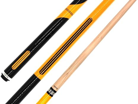 BILMAG BBillardqueue Pool Cue Craft Elite 2-teilig, 147cm, 19 Oz., Schwarz Gelb