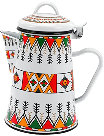 Kaffeekanne, Stahl-Kaffeekessel, antiker Kochkessel, Wasserkrug, großes Fassungsvermögen, Teekessel, Herd-Teekanne, Übergießkaffeemaschine, Mokka-Kocher, Kaffee-Mokka-Pressauslauf, Emaille-Milch