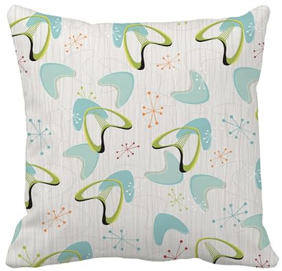 Pillow Covers 24X24 Mid-Century Retro Atomic Boomerangs Throw Pillows Cover Super Soft Cozy Cushion Case Bedroom Home Outdoor Decor for Couch Bed Car