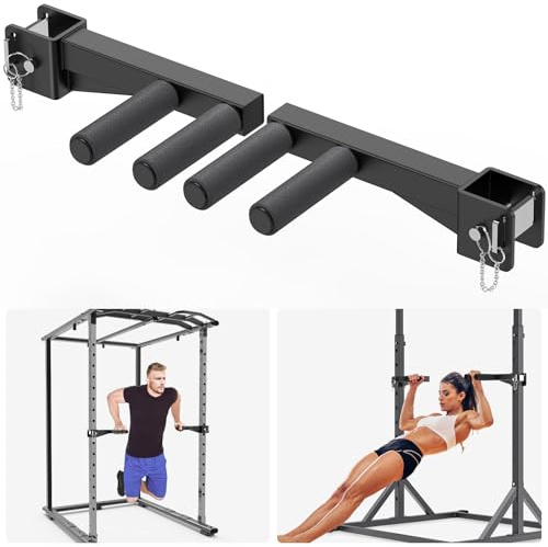 Accesorio de barra de inmersión para rack de potencia de 2 x 2 pulgadas, asas anchas y estrechas antideslizantes, capacidad de carga de 500 libras, accesorio de rack de sentadillas para flexiones