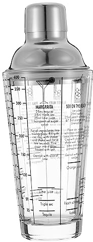 Hoement Glass Cocktail Shaker Bottle 400ml with Scale Mixer Bar Wine Shaker for Home and Professional Bartenders