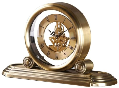 Orologio Da Camino In Stile Europeo Orologio Da Tavolo Decorativo Dal Design Retrò Classico, Movimento Al Quarzo Con Movimento Al Quarzo, Orologio Da Scrivania Con Struttura In Metallo Per L'(Color:B)