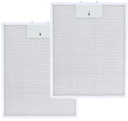 Btstil 2 stycken metallfettfilter för köksfläktar, 310 x 250 x 9 mm köksfläktfilter, universellt fettfilter med metallgaller för köksfläktar (310 x 250 x 9 mm)