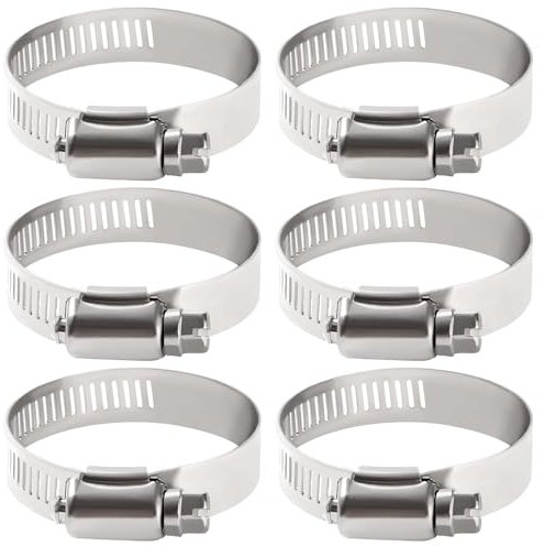 kinoco 6 Pieces Collier de Serrage Réglable 27-51mm en Acier Inoxydable 304 - Pour Gaz, Plomberie, Câbles, Robinets | Fixation Robuste Résistante à la Corrosion (Usage Domestique/Industriel)