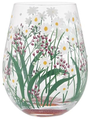Lolita Delicate Floral - Bicchiere da vino senza stelo con motivo floreale delicato