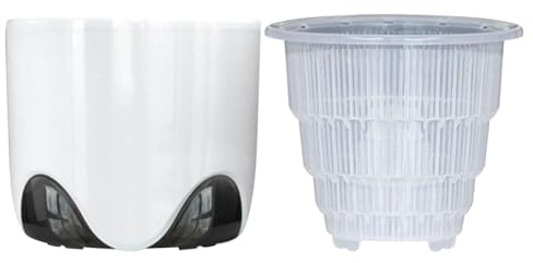Vaso per orchidee: contenitore decorativo a doppio strato in Dendrobium, doppio isolamento e strumento di piantagione di design idratante per balcone, davanzale, scrivania e scaffale