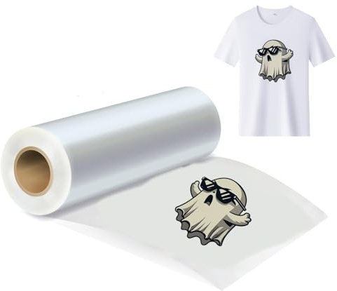 Uadme DTF Folie, 60cmx100m DTF Transferfolie Rolle für T-Shirt/Textilien, Doppelseitig PET Transferpapier für DTF Printer, Klarer Druck und satte Farben (Matt)