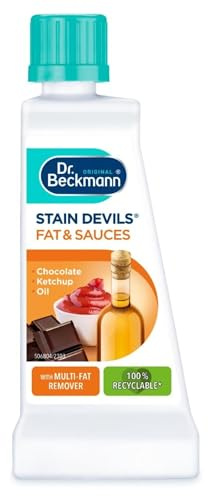 Stain Devils Fat & Sauces 50ml - Laundry Food Stain Remover for Clothes - Removes Oil, Ketchup, Chocolate, Mayonnaise, Butter, Grease - Gentle on Colours for Washable & Non Washable Fabrics