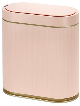 SYNCVIBE Bathroom Sensor Trash Can with Lid Automatic 2 Gallon Motion Sensor Garbage Bin, 7.5 Liter Slim Waterproof Plastic Wastebasket, Bathroom Decor for Bedroom, Office, Living Room, Pink