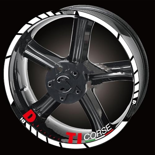 YOUZKA Felgenband Motorrad Vorne Hinten Reifen Felge Reflektierende Aufkleber wasserdichte Aufkleber Für Ducati MULTISTRADA 1260 1260s 1200 1200s(Color5)