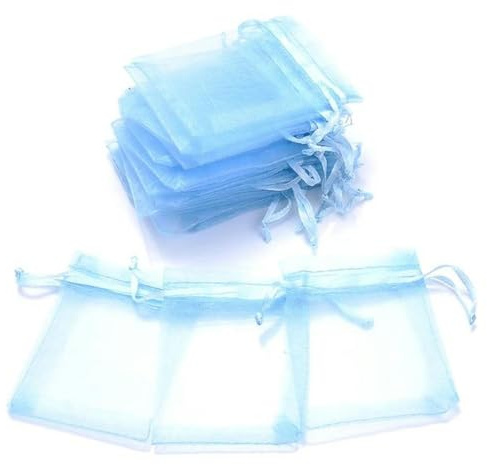 Geschenktüten, Partygeschenktüten, Organzabeutel, kleine Kordelzugbeutel, 100 Stück Schmuckverpackungsbeutel 7 x 9 cm Organzabeutel Aufbewahrung Make-up Hochzeit Kordelzugbeutel