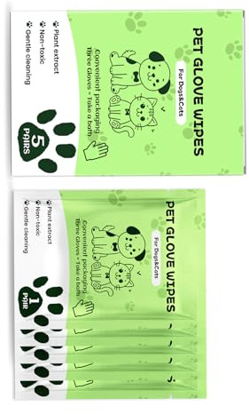 GMBYLBY Hypoallergenics Pet Care Gloves Not Rinses Solution Single Uses Bathing For Sensitive Skin Removes Greases Dirt Pet Cleaning Gloves Disposable