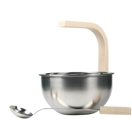 Secchio per sauna in acciaio - 4L di grande capacità, secchio in metallo | durevole, contenitore per acqua resistente al calore, strumento di versamento, progettato per l'uso della spa a vapore |