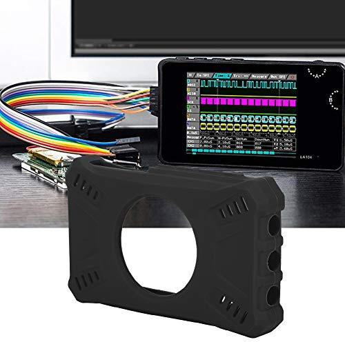 KIMISS Premium Shockproof Protective Silicone Box/Cover for DS213 Mini Oscilloscope Instrument + Durable Ring Stand + Headphone Cases (Black)