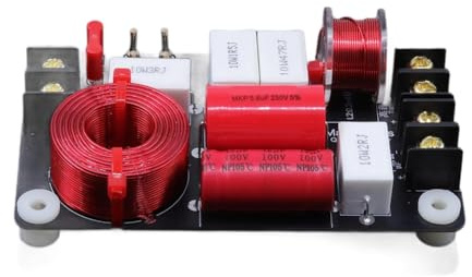 Fegtrtyoa Filtre Passif 2 Voies 150 W pour Enceintes Bibliothèque Hi-FI, Double Inductance à Noyau d'air, 2500 Hz