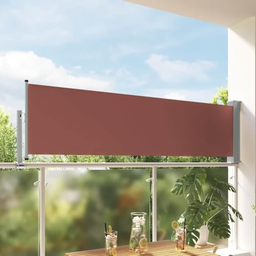 Generico Tenda Laterale Retrattile per Patio 80x300 cm Marrone,Ombrelloni e Parasole