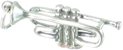 Trompete Sterling Silber Charm .925 x 1 Trompeten Musik Charms
