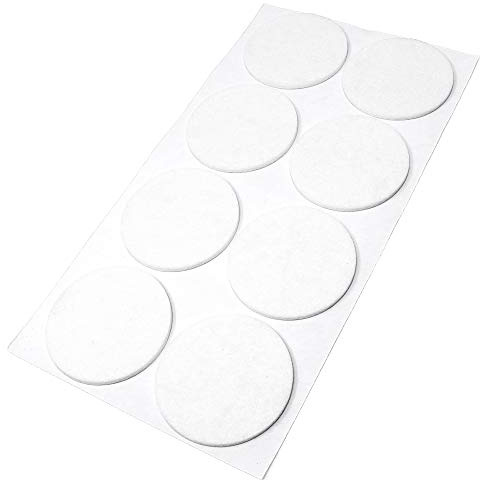 Adsamm® / 8 x Selbstklebende Filzgleiter/Weiß/ø 60 mm/Rund/Möbelgleiter aus Filz mit 3.5 mm Stärke/Möbel- und Bodengleiter