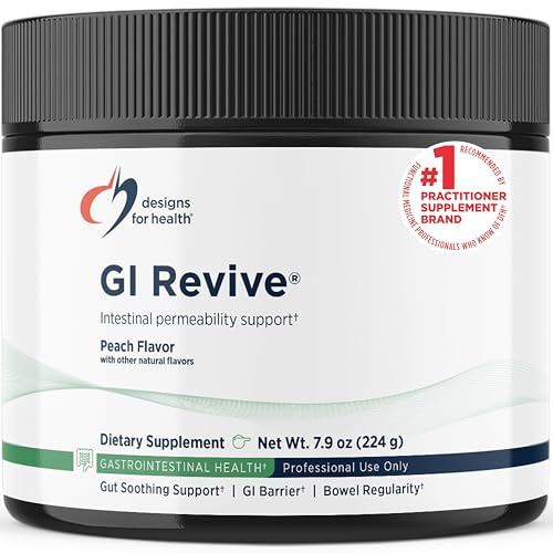 Designs for Health GI Revive Gut Health Powder - L Glutamine & Citrus Pectin for Digestive Health + Slippery Elm, Marshmallow Root & Cat's Claw for Healthy Intestinal & Gut Lining Support* (28 Servs)