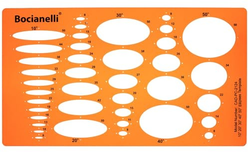 Schablone Zeichenschablone Technisches Zeichnen - Ellipse Ellipsen Ellipsenschablone Projektionswinkeln 10 20 30 40 50