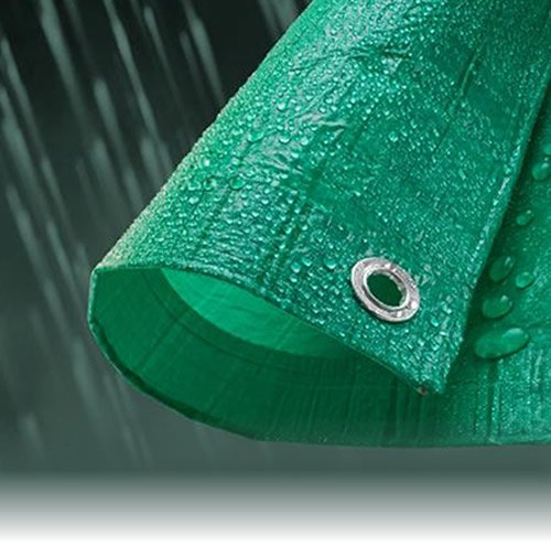 GardenersDream Heavy Duty Tarpaulin - Various Economy Tarpaulin Sheet with Eyelets - Waterproof Tarpaulin Roofing Sheet for Construction, Agriculture, Camping, and Outdoor Use (GREEN - 3.5M X 3.5M)