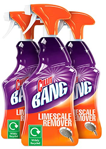 Cillit Bang 750ml Limescale Remover, 3 Pack, Fast Stain & Virus Eliminator, Disinfectant, Soap Scum & Rust Cleaner, Fresh Scent, Water & Dirt Repellent, Home Cleaning Formula.