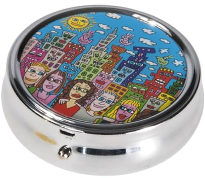 Fridolin Pillendose James Rizzi - Summer in the City rund, aus Metall; Maße ca. 6 x 2,1 cm
