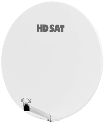 HDSAT Parabola satellitare in fibra composita bianca 85 cm + flange in acciaio anti-corrosione