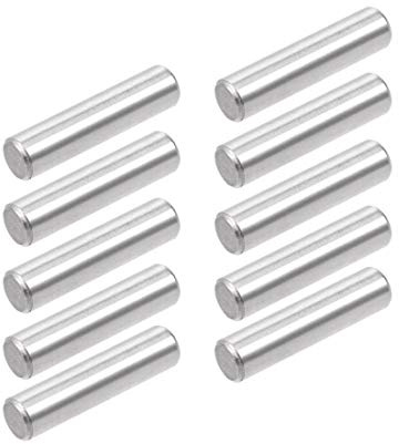 sourcing map 10Pcs 6mm x 25mm Passstift 304 Edelstahl Unterstützung für Heringe Regale Silberton