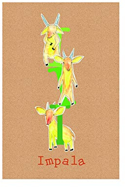 Komar Wandbild | ABC Animal I | Poster, Kinderzimmer, Buchstaben, Bild, Wohnzimmer, Schlafzimmer, Dekoration, Kunstdruck | ohne Rahmen | P036I-30x40 | Größe: 30 x 40 cm (Breite x Höhe)