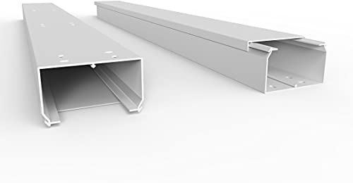 SCOS Smartcosat Kabelkanal, 100x60 mm, 5x2 m, Weiß, Bodenlochung | PVC, UV-beständig, Innen & Außen, 5 Stangen à 2 m = 10 m, Made in Germany