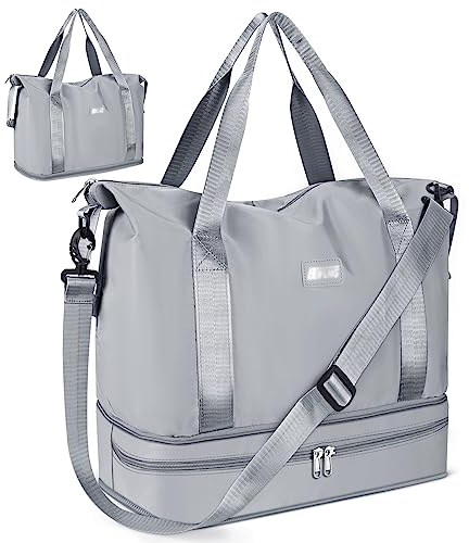 Sporttasche Faltbare Reisetasche mit Schuhfach und Nassfach, CS COSDDI Wasserabweisende Weekender Gym Travel Bag Handgepäck Tasche Trainingstasche für Damen Herren