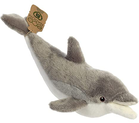 Aurora, 35020, Eco Nation Dauphin, 38cm, Peluche éco-Responsable, Gris & Blanc
