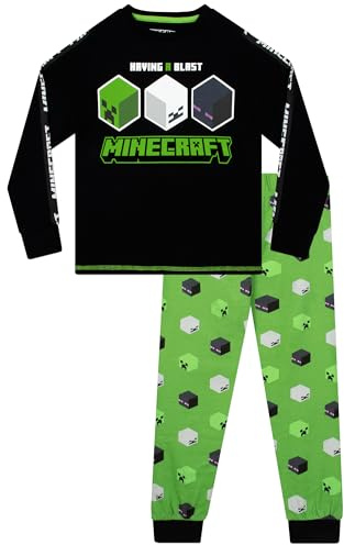 Minecraft Pyjamas Pyjamas pour garçon | Vêtements de Nuit pour Enfants | Vêtements de Nuit pour Adolescents | Noir 11-12 Ans